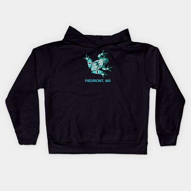 Piedmont, Washington Frog Pacific NW Native American Indian Kids Hoodie by twizzler3b